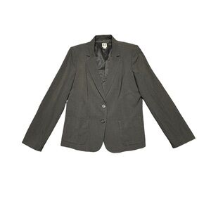 Anne Klein Blazer Jacket Grey Womens Size 16 Two Button Academia Professional